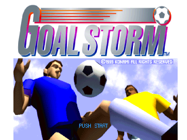 Goal Storm title screen for Playstation