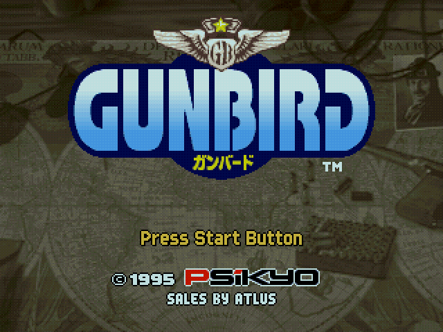 Gunbird title screen for Playstation