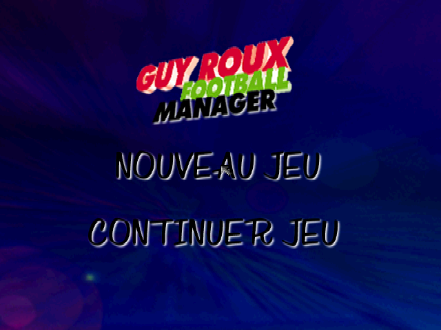 Guy Roux Football Manager Saison 97/98 title screen for Playstation