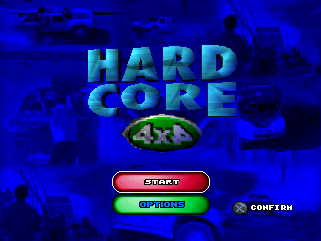 Hardcore 4x4 title screen for Playstation