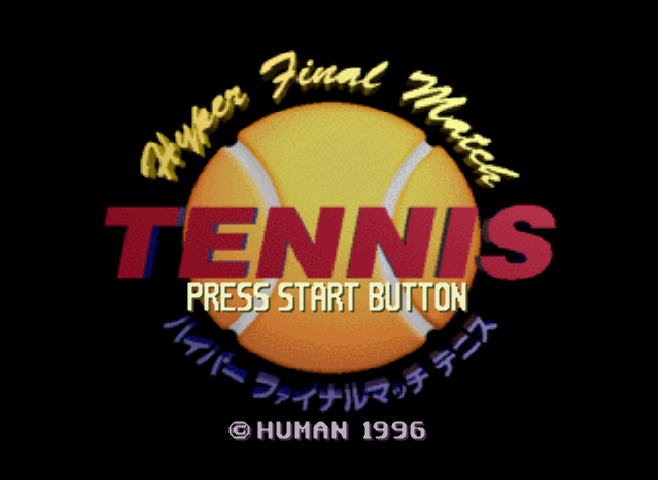 Hyper Final Match Tennis title screen for Playstation