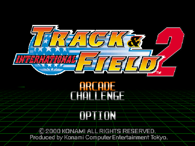 International Track and Field 2 title screen for Playstation