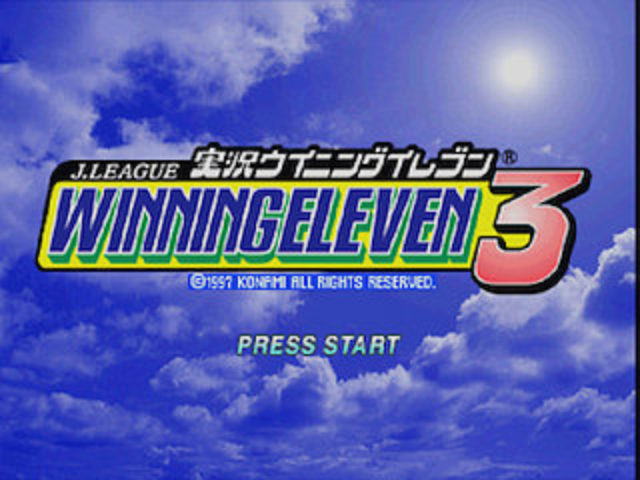 J. League Jikkyou Winning Eleven 3 title screen for Playstation