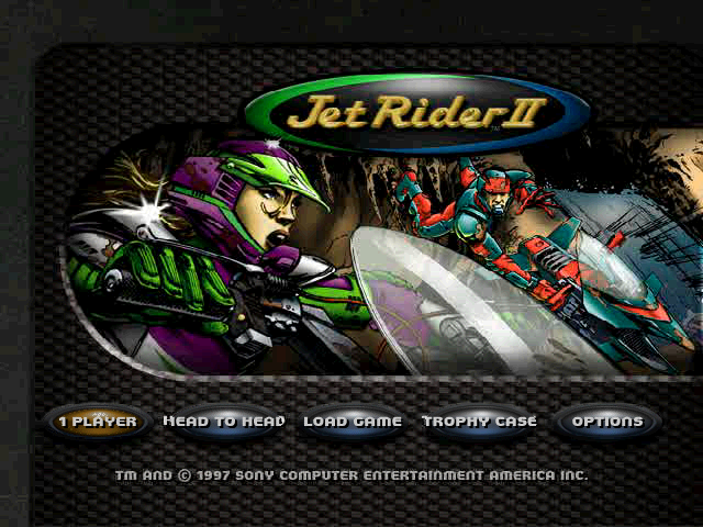 Jet Rider 2 title screen for Playstation