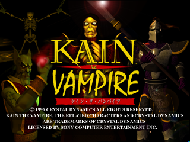 Kain The Vampire title screen for Playstation