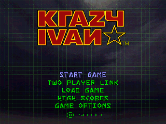 Krazy Ivan title screen for Playstation