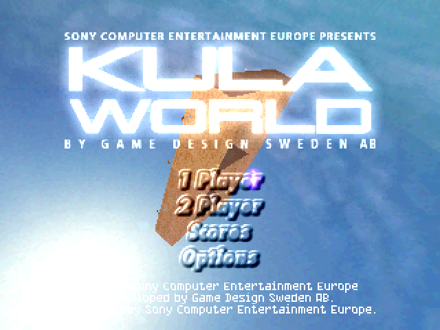 Kula World title screen for Playstation
