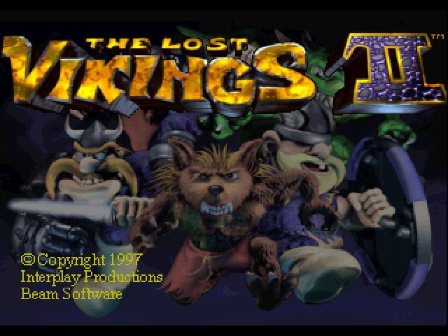 Lost Vikings 2 Norse by Norsewest title screen for Playstation