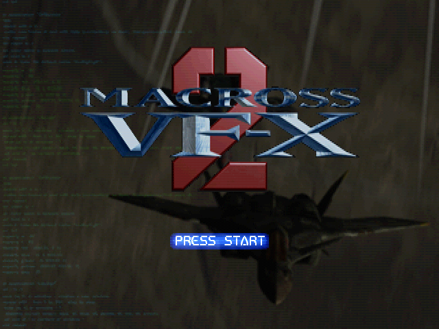 Macross VF-X2 title screen for Playstation