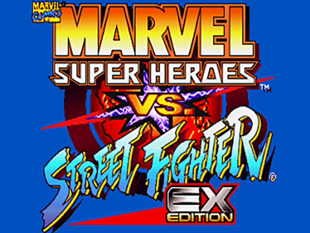 Marvel Super Heroes Vs Street Fighter EX Edition title screen for Playstation