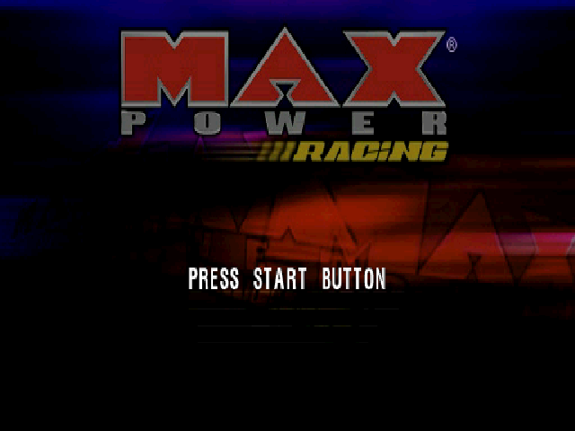 Max Power Racing title screen for Playstation