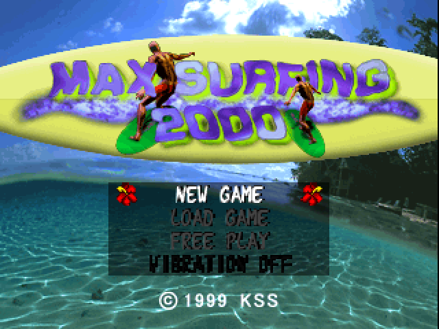 Max Surfing 2000 title screen for Playstation
