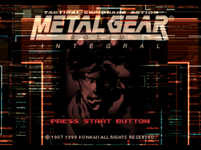 Metal Gear Solid Integral [PSOne Books] title screen for Playstation