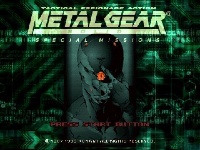 Metal Gear Solid Special Missions title screen for Playstation
