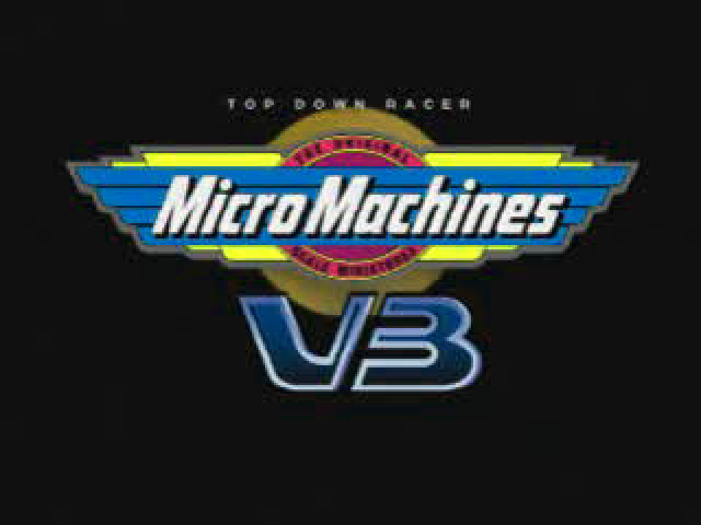Micro Machines V3 title screen for Playstation