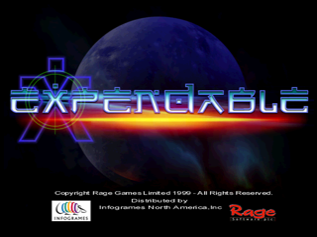 Millennium Soldier Expendable title screen for Playstation