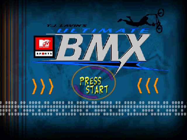 MTV Sports TJ Lavin's Ultimate BMX title screen for Playstation