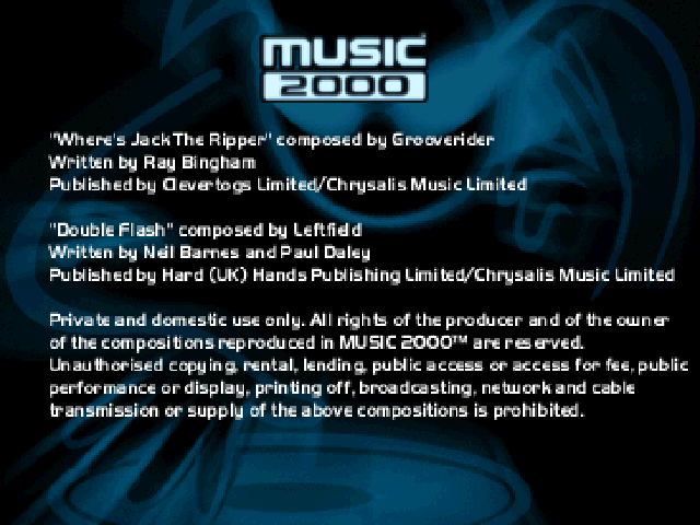 Music 2000 [spaniel realease] title screen for Playstation