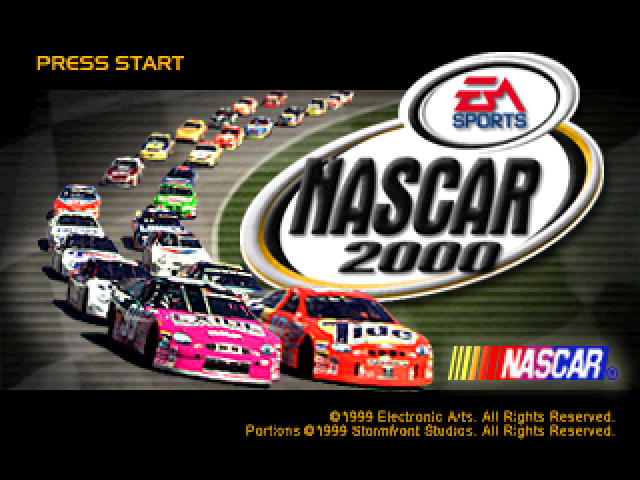 Nascar 2000 title screen for Playstation