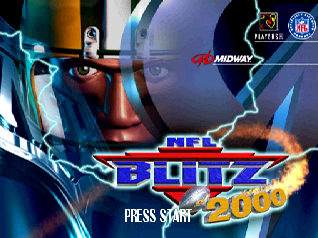 NFL Blitz 2000 title screen for Playstation