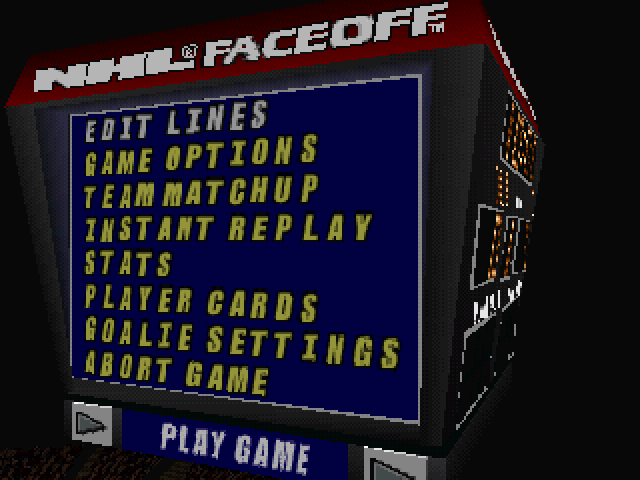 NHL FaceOff [Greatest Hits] title screen for Playstation