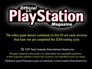 Playstation Magazine Issue 6 title screen for Playstation