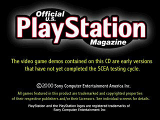 Official U.S. PlayStation Magazine Demo Disc 28 title screen for Playstation