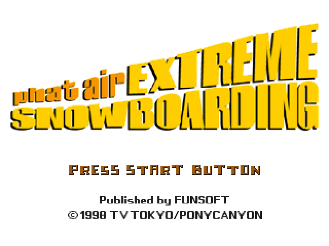 Phat Air Extreme Snowboarding title screen for Playstation