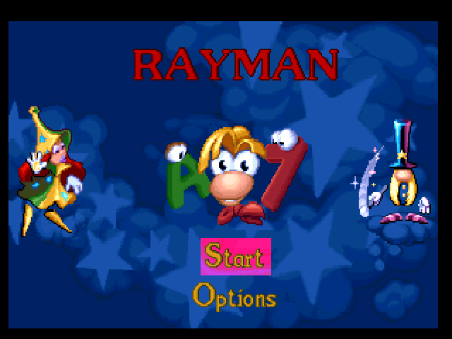 Rayman Junior Level 2 title screen for Playstation