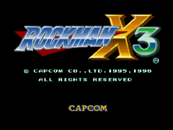 Rockman x3 title screen for Playstation