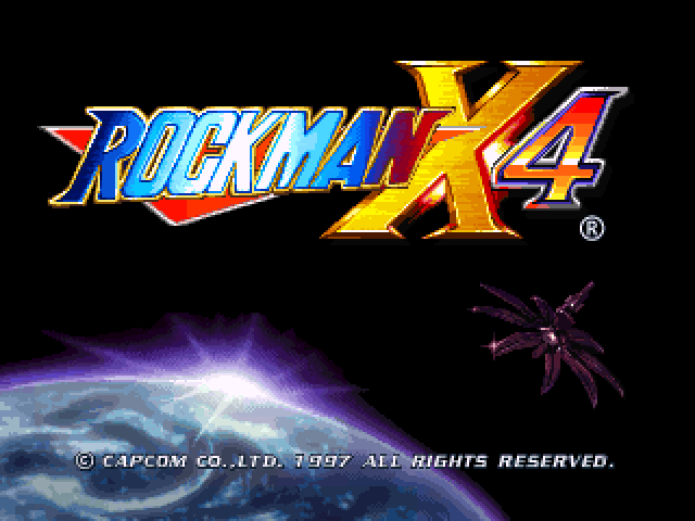 Rockman X4 title screen for Playstation