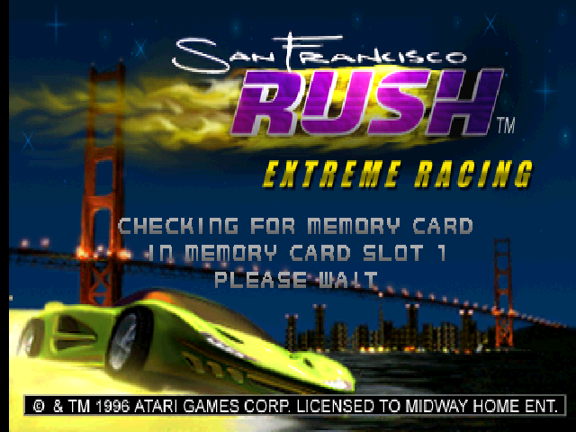 San Francisco Rush title screen for Playstation