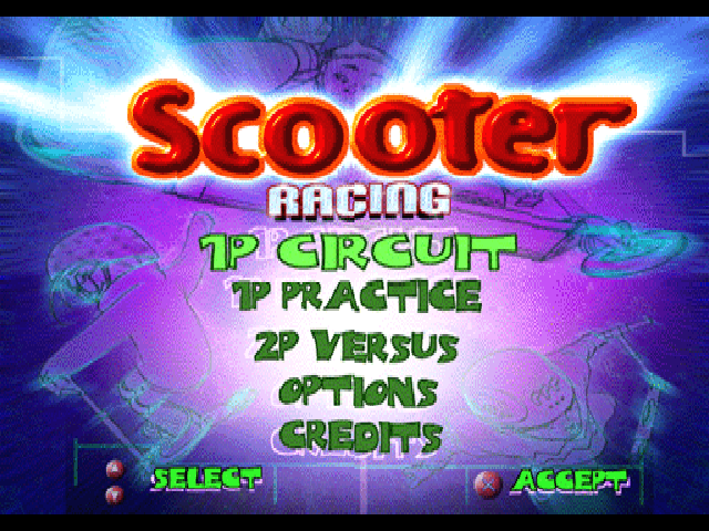 Scooter Racing title screen for Playstation
