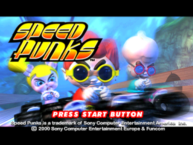 Speed Freaks title screen for Playstation