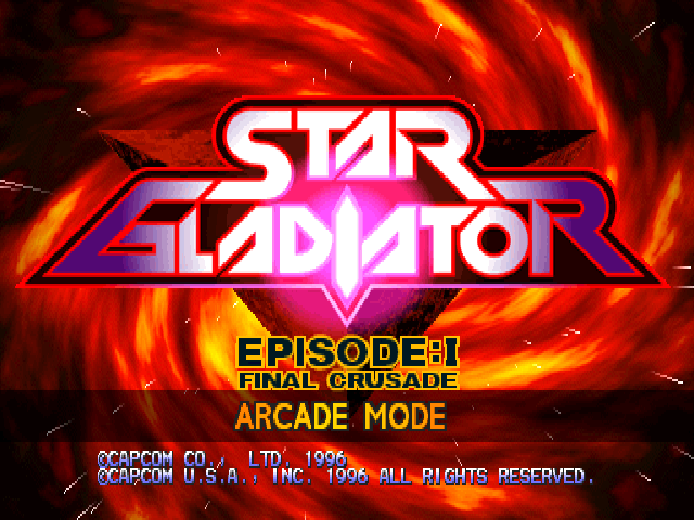 Star Gladiator title screen for Playstation