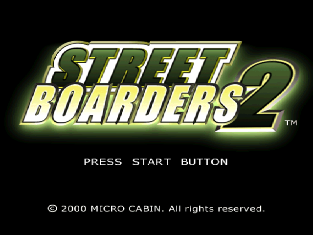 Street Boarders 2 title screen for Playstation