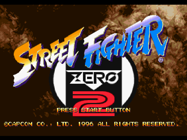 Street Fighter Zero 2 title screen for Playstation