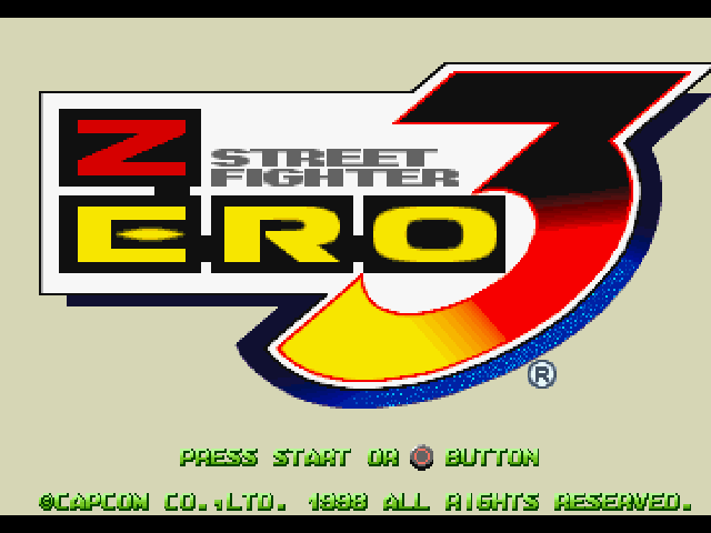 Street Fighter Zero 3 title screen for Playstation