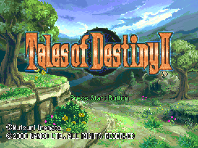 Tales of Destiny 2 title screen for Playstation