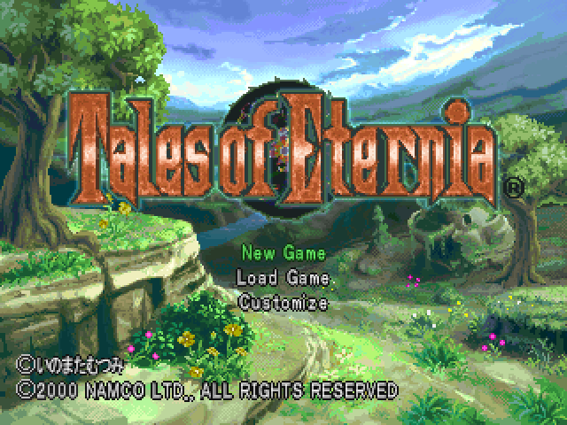 Tales of Eternia title screen for Playstation