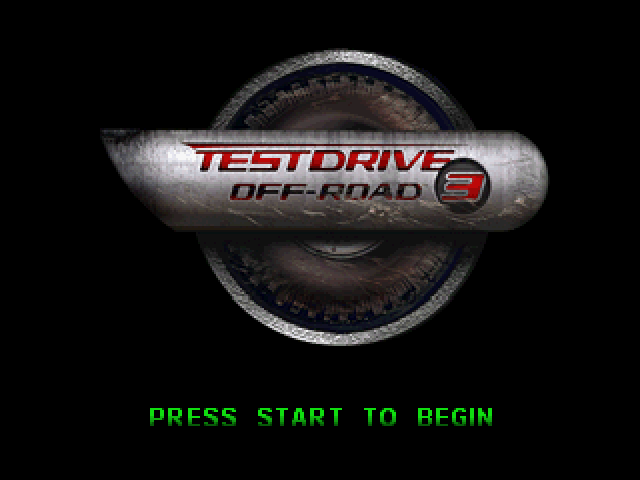 Test Drive Off Road 3 title screen for Playstation