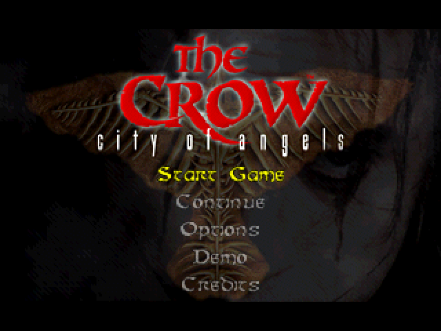 The Crow City of Angels title screen for Playstation