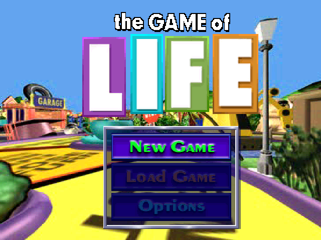 The Game of Life title screen for Playstation