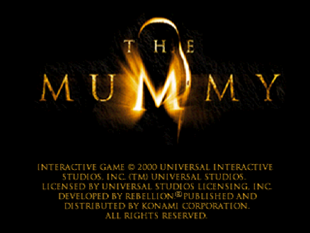 The Mummy title screen for Playstation