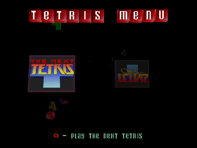 The Next Tetris title screen for Playstation