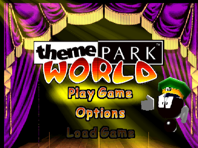 Theme Park World title screen for Playstation