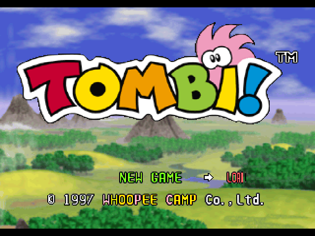 Tombi title screen for Playstation