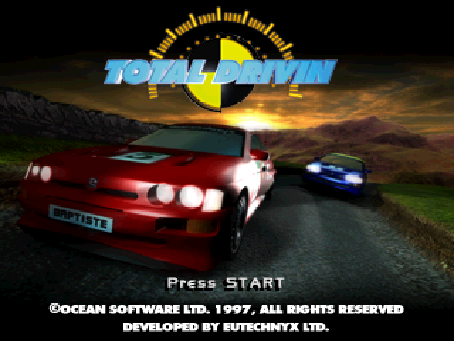 Total Drivin title screen for Playstation