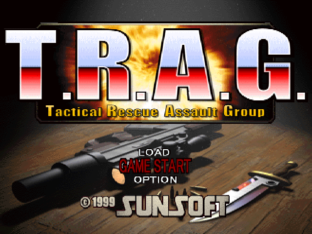 TRAG Mission of Mercy title screen for Playstation