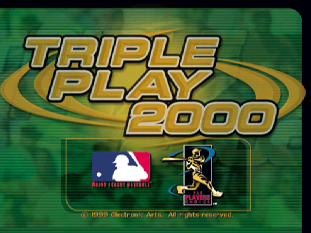 Triple Play Baseball 2000 title screen for Playstation